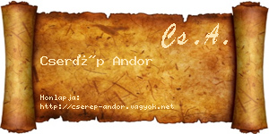 Cserép Andor névjegykártya