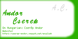 andor cserep business card